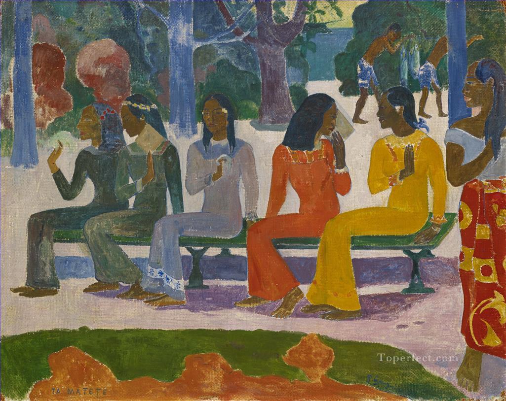 Ta Matete Hoy no saldremos al mercado Postimpresionismo Primitivismo Paul Gauguin Pintura al óleo